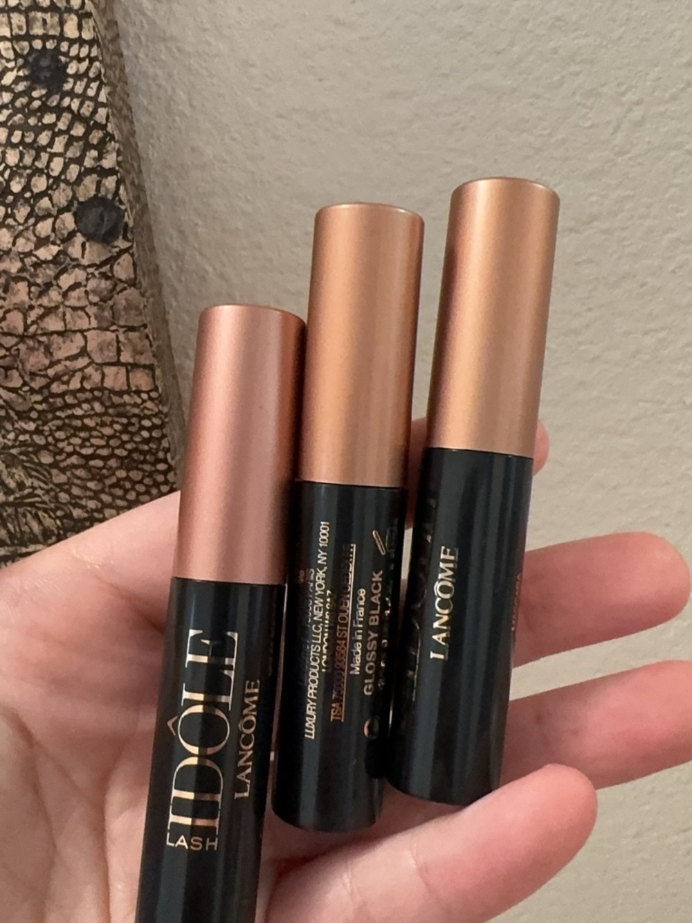 3X Lancome Lash Idole Lifting & Volunizing Mascara #01 Glossy Black 2.5 ml ea